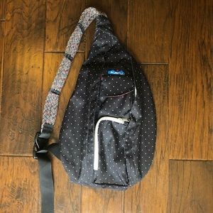 KAVU White Polka Dot Black Polyester Rope Sling